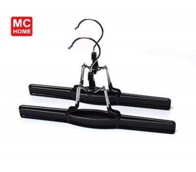 Luxury black Solid Non Slip Slack Skirt Collection Suit Hangers Trouser Pants Hangers Clamp