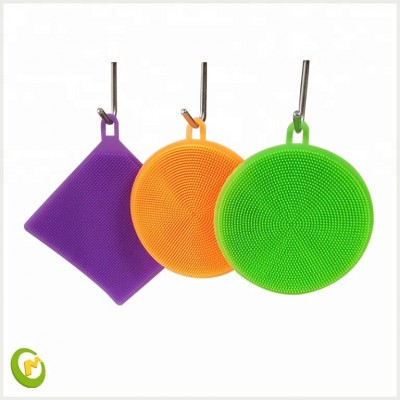 Multifunction 3 Pack Kitchen Silicone Dishcloth ,Silicone Scrub Pad