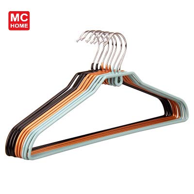 Hot sale high quality non slip hangers pvc coated clothes pant hanger with clips for wholesale